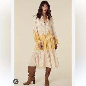 Spell yellow rose boho honeysuckle dress